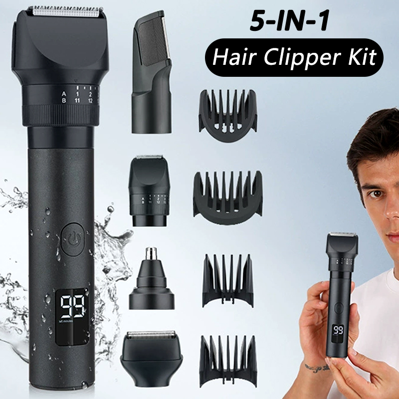 Men'S Grooming Electric Trimmer - 5'i 1 Arada Kablosuz Saç Kesme