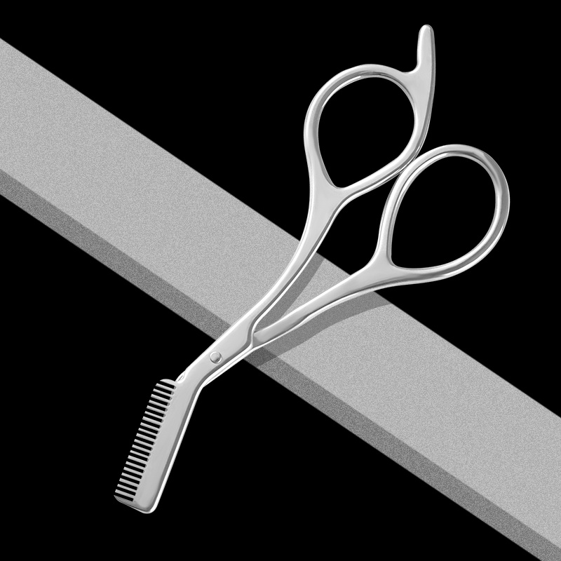 Men'S Grooming Eyebrow Trimming - Paslanmaz Çelik Kaş Düzeltme Makası, Taraklı,
