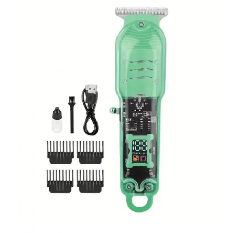 Men'S Grooming Electric Trimmer - USB Şarj Edilebilir Şeffaf Saç Kesme